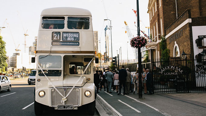 Cream Wedding Bus - London Retro Bus Hire